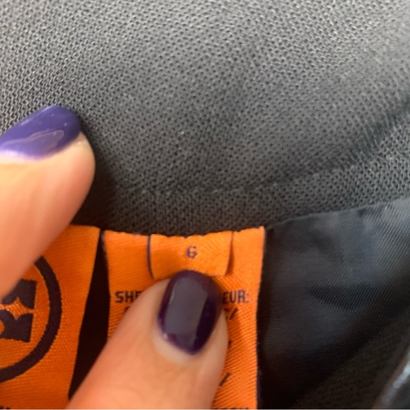 Tory Burch Leather Trimmed Tweed Pencil Skirt Wool Blend - Picture 5 of 9